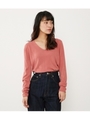 ウォッシャブルVネックニットTOPS/PNK