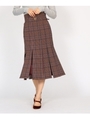 オータムチェックブラインドプリーツスカート/ボルドー(264)