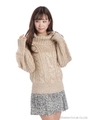 オフタートルニットTOPS/ベージュ