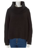 オフタートル前後差ニット/ブラック