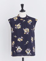 オリジナルAutumnぼかしフラワーブラウス/紺