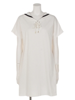 カシュカシュレースアップセーラーワンピース/ホワイト