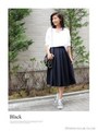 カラーフレアスカート/ブラック