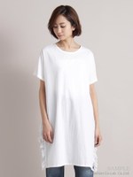 キャリコクラシコ サイドフリルブラウス/ホワイト