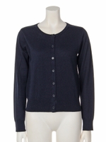 クルーネックカーデL/S/ネイビー