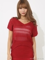 クロシェKnitルーズTOP/RED
