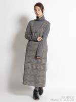 グレンチェックジャカードジャンスカ/ベージュ