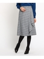 グレンチェックストレッチAラインスカート/ブラックチェック(219)