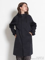 グログランバイオ×ローズプリント(花柄)キルティングモッズコート/ネイビー