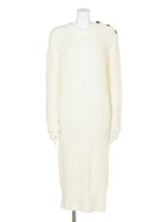 ケーブルロングニットOP/O/WHT