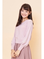 ケーブル編みVネックニットP/O/ピンク