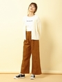 コーデュロイタックワイドパンツ/キャメル