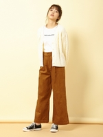 コーデュロイタックワイドパンツ/キャメル