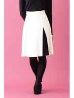 サイドプリーツフレアースカート/ホワイト(030)