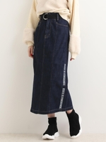 サイドロゴラインスカート/ネイビー