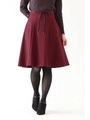 サキソニーストレッチ合皮リボンスカート/ボルドー(070)