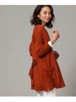 サッシュ付きニットカーディガン/ブラウン(042)