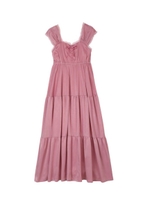 サテンナイトドレス＆ヘアバンド/モーヴピンク