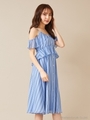 シアーストライプワンピース/ライトブルー
