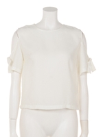 ショルダーリボンミニトップス/white