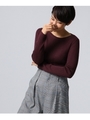 シルクウールランダムリブニット/ボルドー(064)