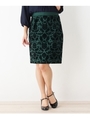 ジャガード柄タイトスカート/ダークグリーン(123)