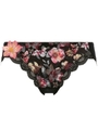 ジュエリング　フラワープリントレース　レギュラーショーツ0039/ブラック