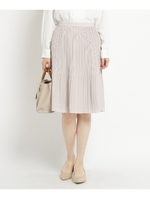 ジョーゼットプリーツスカート/ライトベージュ(051)