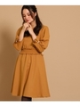 ジョーゼット切り替えワンピース/マスタード(033)