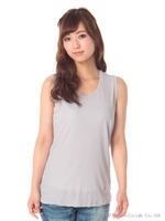 スーピマ強撚天竺タンクトップ/ライトグレ-