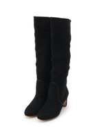 スウェード調ロングブーツ/ブラック(019)