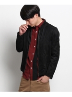 スエード調シングルライダースブルゾン/ブラック(019)