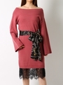 スカーフ柄ベルト付チュニックワンピース/PNK