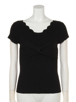 スカラVネックビスチェ風ニットプルオーバー/パープル