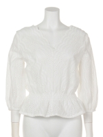 スカラコットンブラウス/WH