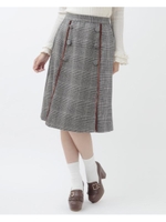 スカラップチェックスカート/ブラウン