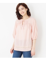 スパンボイルブラウス/ライトオレンジ(066)