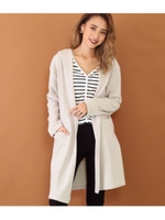 スライバーニットフードガウン/ライトグレー(007)