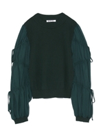 スリーブスイッチングニット/GRN