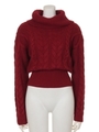 タートルクロップケーブルKnit TOP/RED