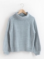 タートルネックモールニット/グレー