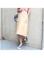 タイトスカート/ベージュ