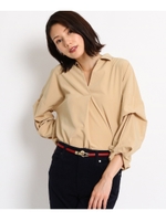 タックスリーブ スキッパーシャツ/ライトベージュ(051)