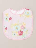 ダブルガーゼインクフラワープリントスタイ/ピンク