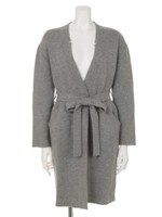 ダブルフェイスニットコーディガン/グレー