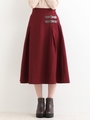 ダブルベルトスカート/ボルドー