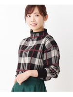 チェックジャカードニット/ブラック(219)