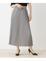 チェックプリーツロングスカート/ブラック(119)