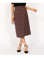 チェックラップスカート/ボルドー(264)