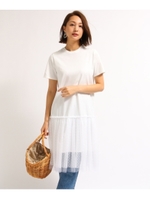 チュールヘムカットワンピース/ホワイト(001)